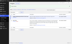 Page screenshot: Plugins &lsaquo; Test site &mdash; WordPress