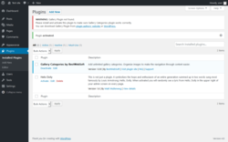 Page screenshot: Plugins &lsaquo; Test site &mdash; WordPress