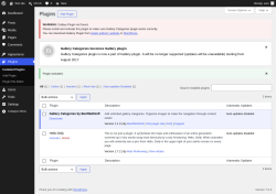 Page screenshot: Plugins &lsaquo; Test site &mdash; WordPress