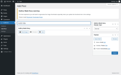 Page screenshot: Galleries → Add Post