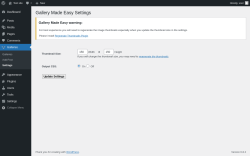 Page screenshot: Galleries → Settings