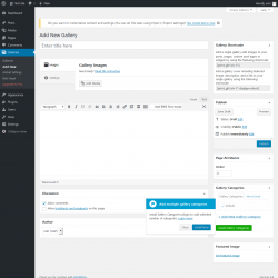Page screenshot: Galleries → Add New