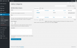 Page screenshot: Galleries → Gallery Categories