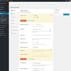 Page screenshot: Galleries → Global Settings
