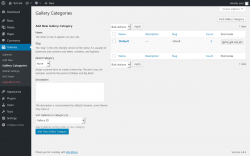 Page screenshot: Galleries → Gallery Categories