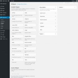 Page screenshot: Widgets ‹ Test site — WordPress