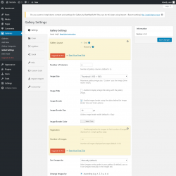 Page screenshot: Galleries → Global Settings