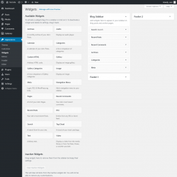Page screenshot: Widgets ‹ Test site — WordPress