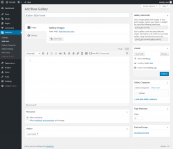 Page screenshot: Galleries → Add New