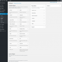 Page screenshot: Widgets ‹ Test site — WordPress