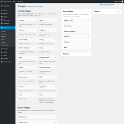 Page screenshot: Widgets ‹ Test site — WordPress