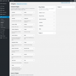 Page screenshot: Widgets ‹ Test site — WordPress