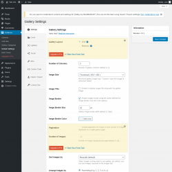 Page screenshot: Galleries → Global Settings