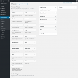 Page screenshot: Widgets ‹ Test site — WordPress