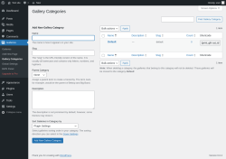 Page screenshot: Galleries → Gallery Categories