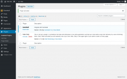Page screenshot: Plugins &lsaquo; Test site &mdash; WordPress