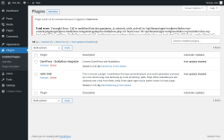Page screenshot: Plugins ‹ Test site — WordPress