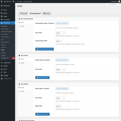 Page screenshot: GamiPress → Tools → Import/Export