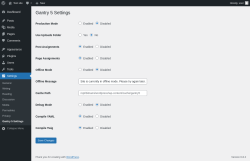 Page screenshot: Settings → Gantry 5 Settings