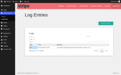 Page screenshot: Stripe Gateway &rarr; Log Entries