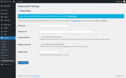 Page screenshot: Settings &rarr; GatewayAPI Settings