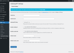 Page screenshot: Settings &rarr; GatewayAPI Settings