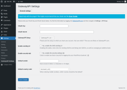 Page screenshot: Settings &rarr; GatewayAPI Settings