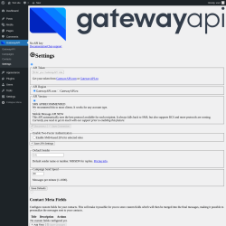 Page screenshot: GatewayAPI &rarr; Settings