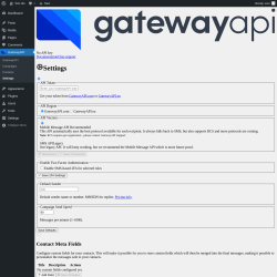 Page screenshot: GatewayAPI &rarr; Settings