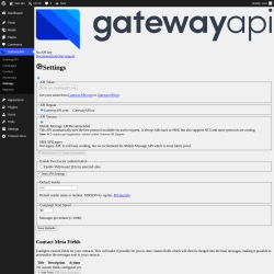Page screenshot: GatewayAPI &rarr; Settings