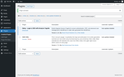 Page screenshot: Plugins &lsaquo; Test site &mdash; WordPress