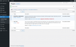 Page screenshot: Plugins ‹ Test site — WordPress
