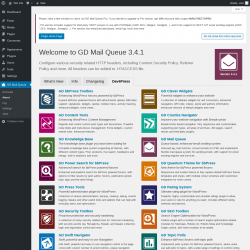 Page screenshot: GD Mail Queue → About → Dev4Press