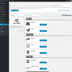 Page screenshot: GD Mail Queue → Settings
