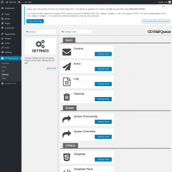 Page screenshot: GD Mail Queue → Settings