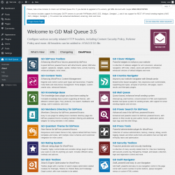 Page screenshot: GD Mail Queue → About → Dev4Press