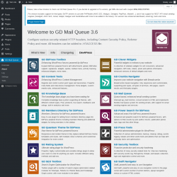 Page screenshot: GD Mail Queue → About → Dev4Press