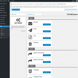 Page screenshot: GD Mail Queue → Settings