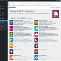 Page screenshot: GD Mail Queue → About → Dev4Press