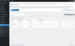 Page screenshot: GD Mail Queue → Log