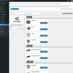 Page screenshot: GD Mail Queue → Settings
