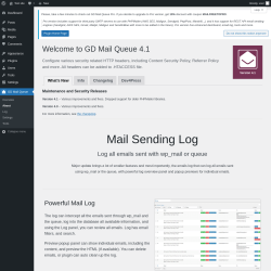 Page screenshot: GD Mail Queue → About