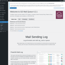 Page screenshot: GD Mail Queue → About