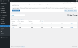 Page screenshot: GD Mail Queue → Log