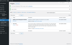 Page screenshot: Plugins &lsaquo; Test site &mdash; WordPress