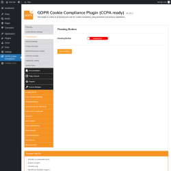 Page screenshot: GDPR Cookie Compliance → 
				Floating Button			