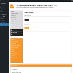 Page screenshot: GDPR Cookie Compliance → 
				
				Licence Manager			