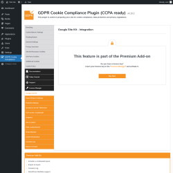 Page screenshot: GDPR Cookie Compliance → 
				Google Site Kit			