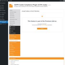 Page screenshot: GDPR Cookie Compliance → 
				Accept on Scroll / Hide timer			