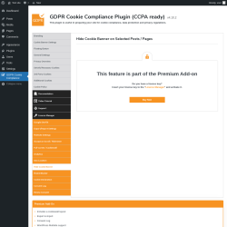 Page screenshot: GDPR Cookie Compliance → 
				Hide Cookie Banner			